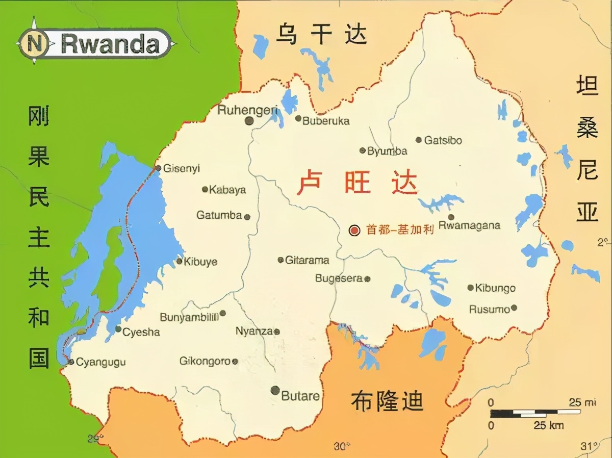 非洲卢旺达地图位置图片