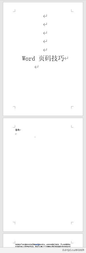 Word文档中如何设置页码