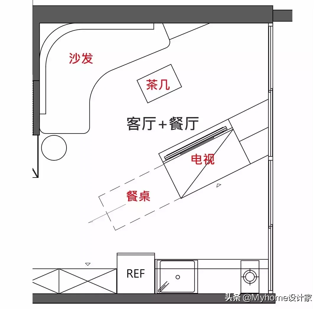 10㎡客厅的10种布局方案,客餐厅一体,小户型还大两倍