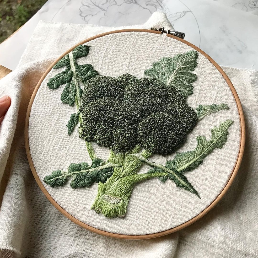 用蔬菜水果做的手工品圖片欣賞(逼真的蔬果刺繡作品) - 赤虎壹號