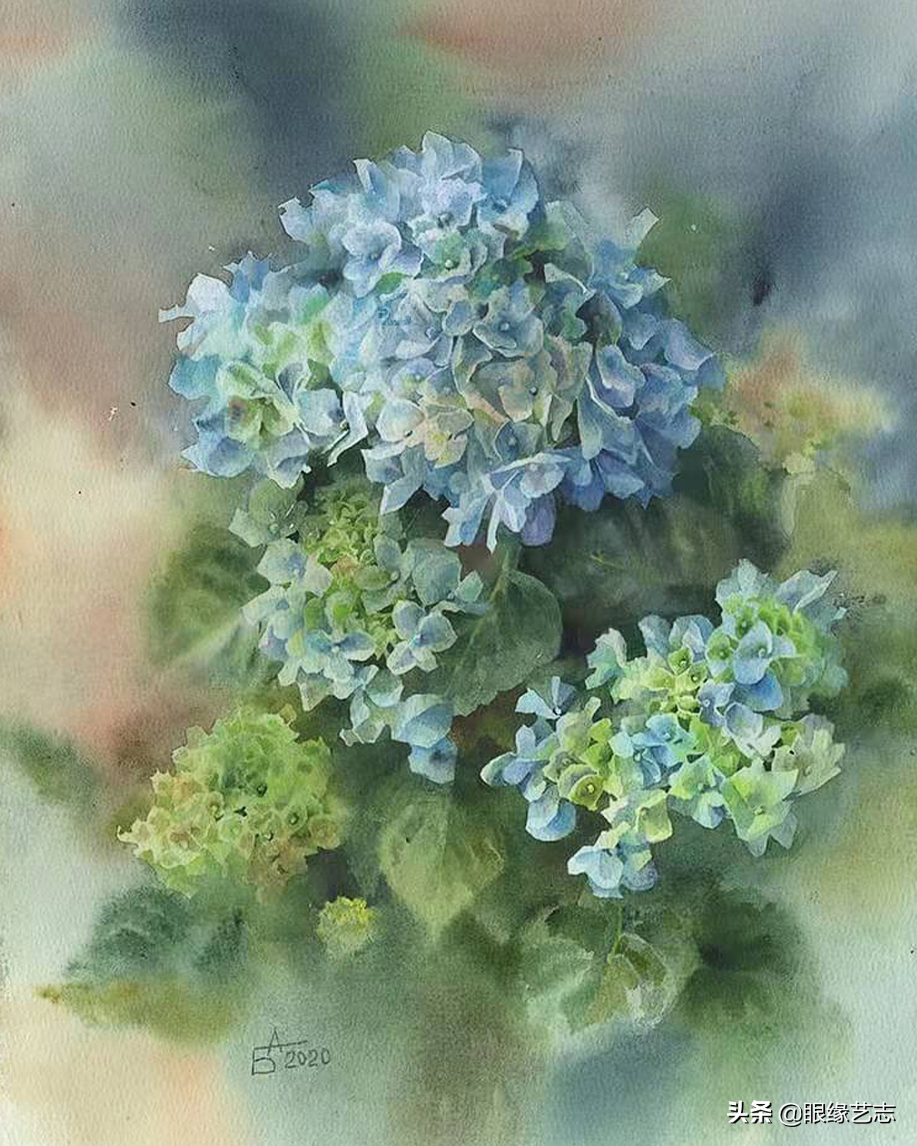 流年梦境，四季繁花。水彩伊人，临芳而画