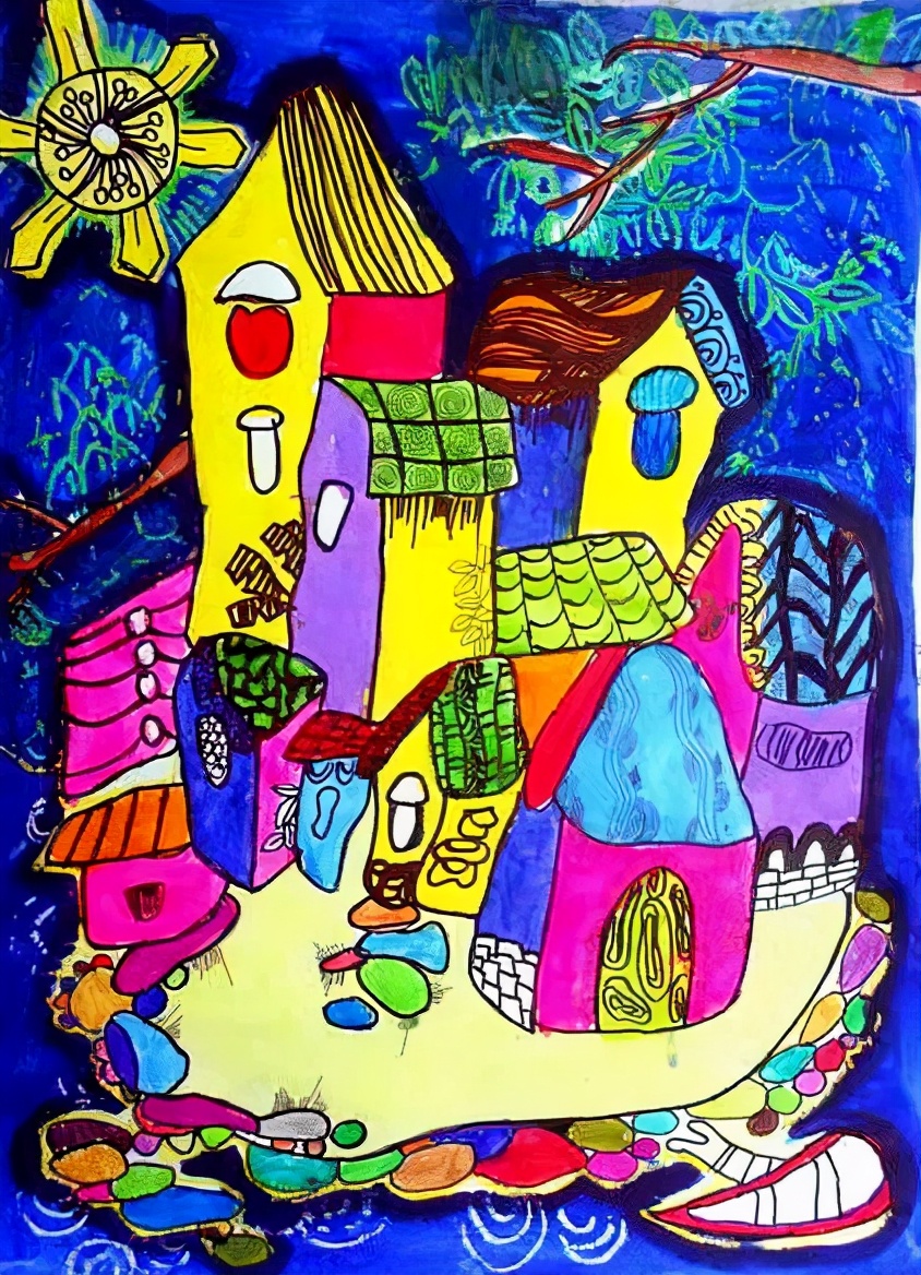 少儿书画大赛画中的童话世界