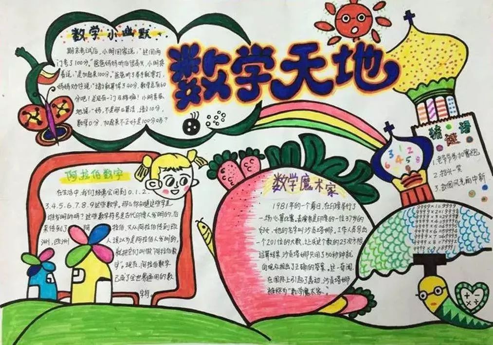 这些趣味数学手抄报，和孩子一起动手写一写，画一画