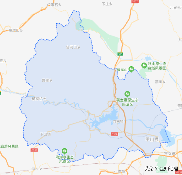 石家庄市有一个县，拥有3条高速，县城建在水库边并建有外环路