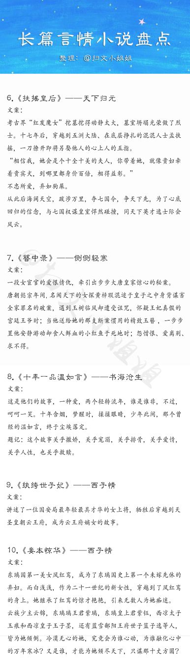 关于爱情的长篇古文（强推50本值得看的高质量古言文）