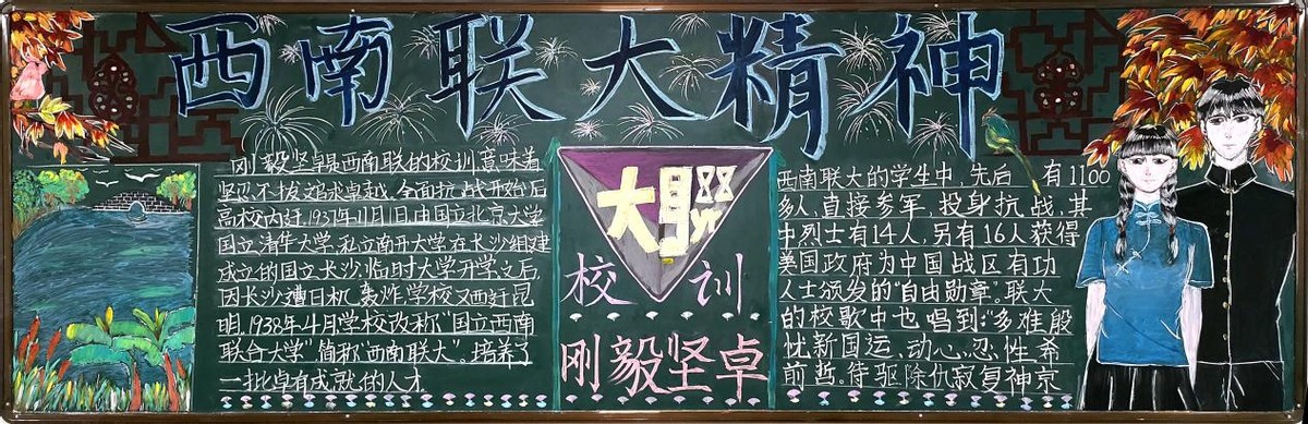 长水教育集团文山校区“传承西南联大精神”主题板报活动