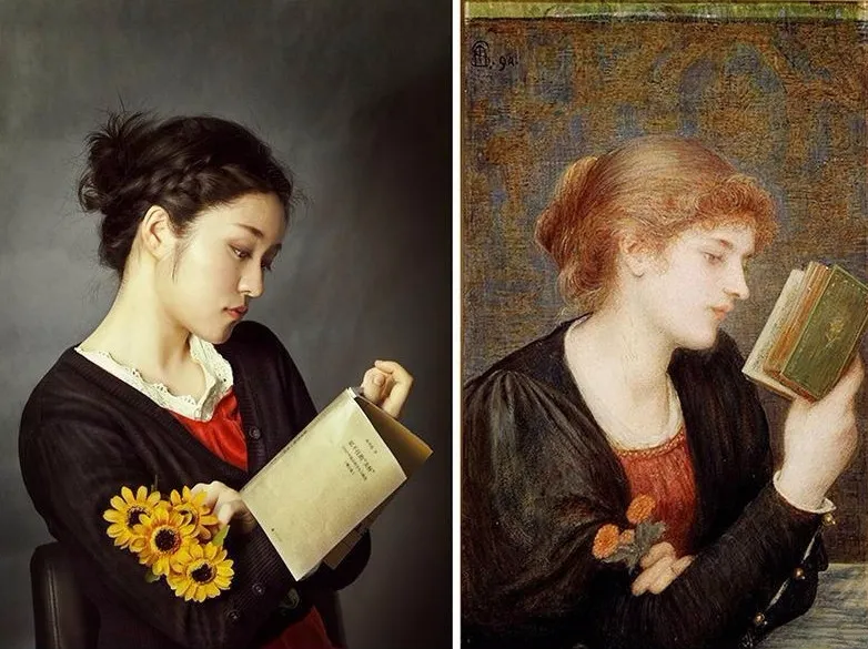 北大美女模仿世界名画拍摄的读书图！