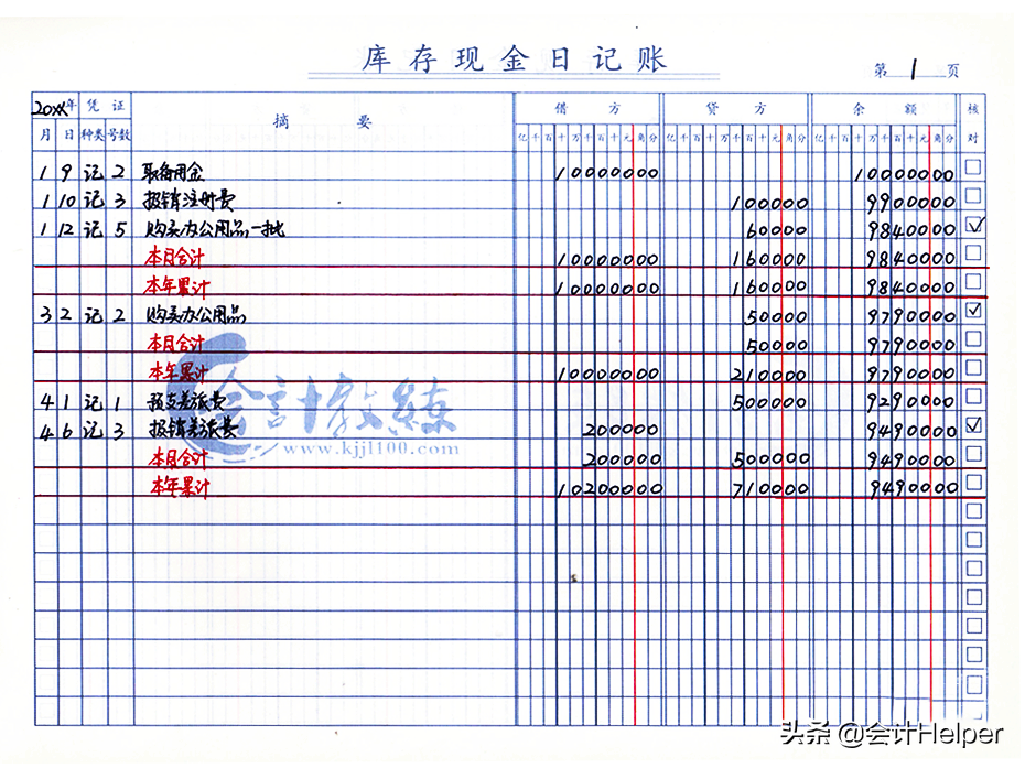 固定资产账个人日常手工记账样本(手工固定资产明细账的登记实例图)
