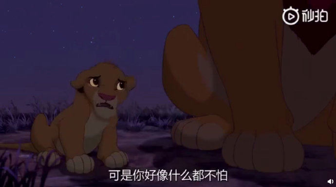 动漫电影:《狮子王》里小时候最感动的一段对话。