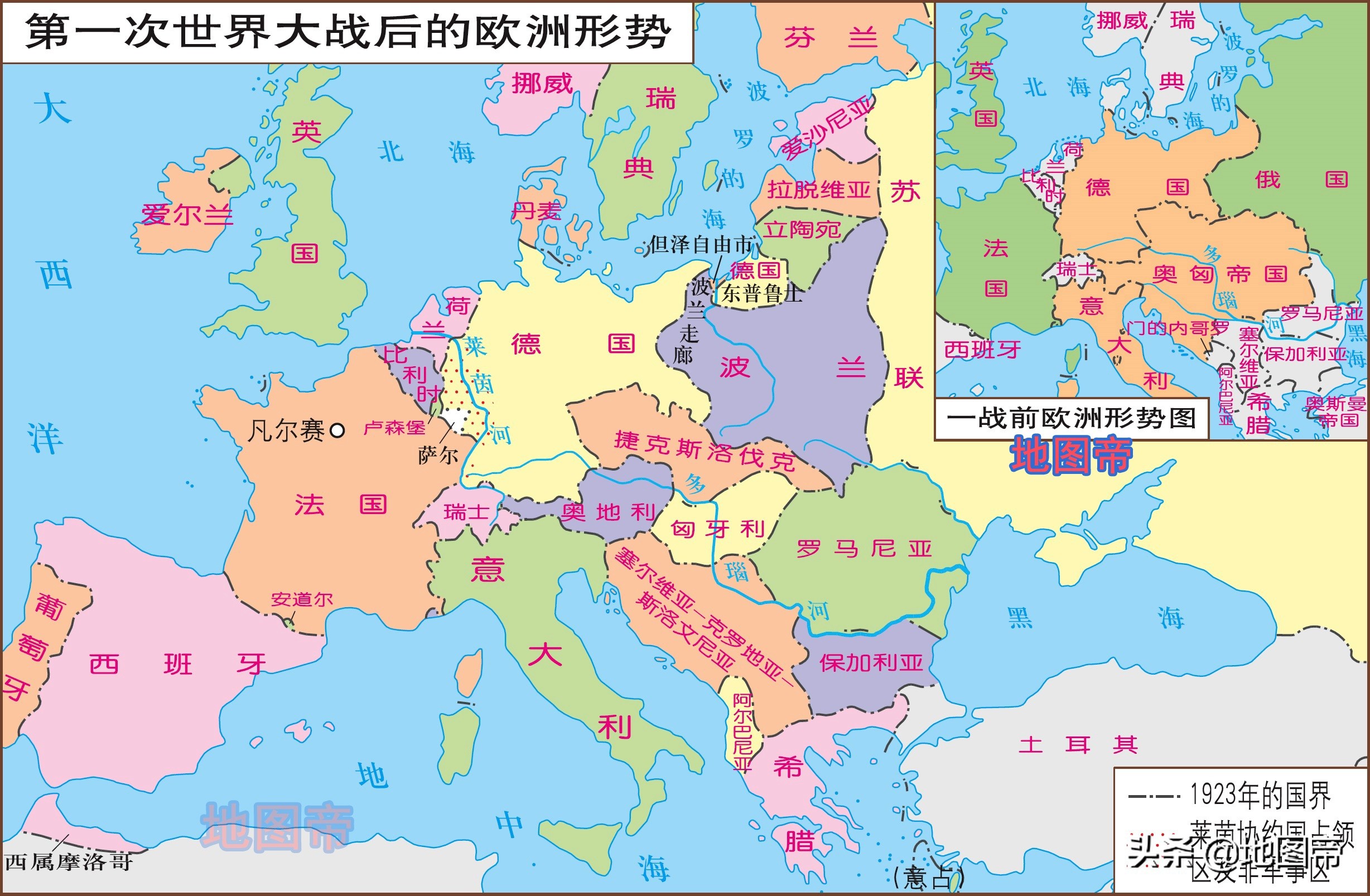 欧洲国家分布图高清图片