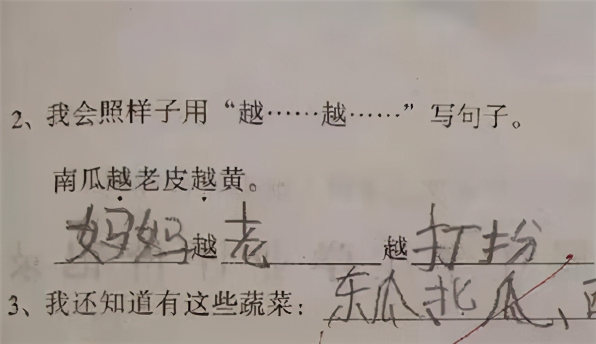 小学生作业又出“新包袱”，哑巴吃黄连的下一句：聋子喝绿茶
