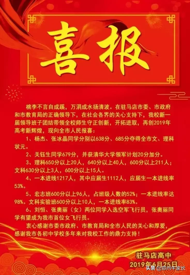 2019高考成绩丨郑州市区高中VS各地市代表高中，谁更出彩？