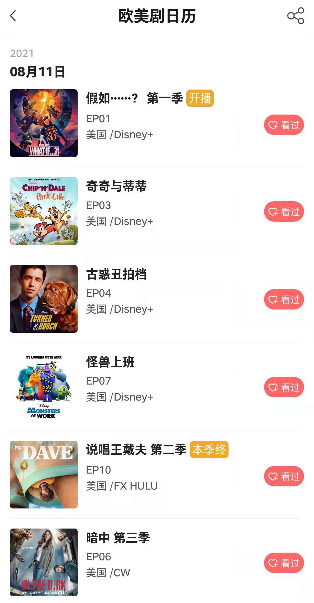 全网最全追剧日历：8月11日-欧美电视剧日历