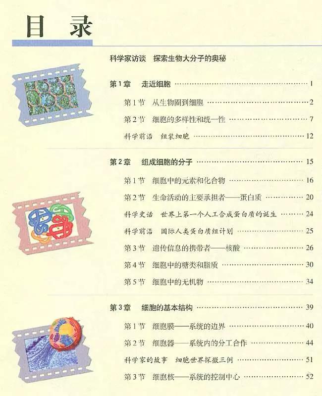 人教版高中生物（必修1）电子课本（高清版）