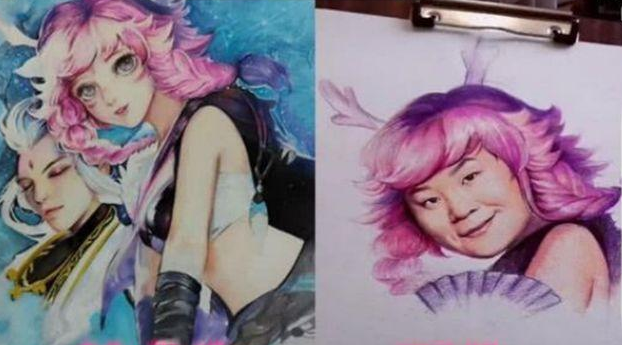 当美术生画到一半懒得画了，画风逐渐走偏，成品叫人哭笑不得