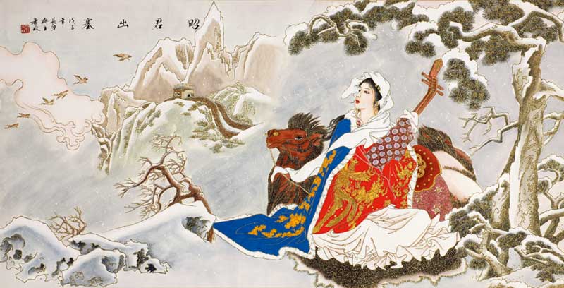 昭君：出塞现友谊，心酸无处诉，琵琶无知音