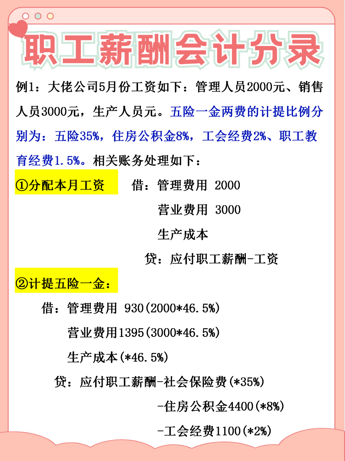 新手发放工资总出错？收好这份职工薪酬会计分录，再也不怕入错账