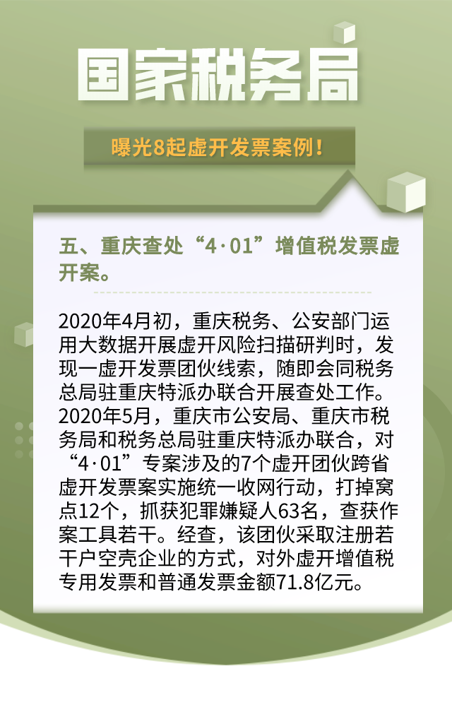 最新！国家税务总局：8起虚开发票案例！引以为戒