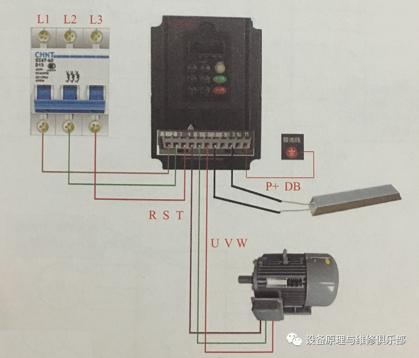 带有自动制动功能的变频器电动机控制电路