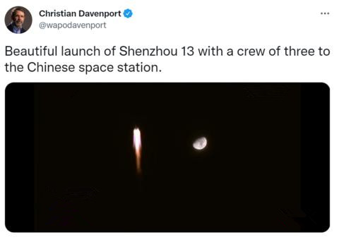神舟十三号发射成功,看看美媒是怎么评价的,果然强大了朋友多(图1) 神舟十三号发射成功,看看美媒是怎么评价的,果然强大了朋友多