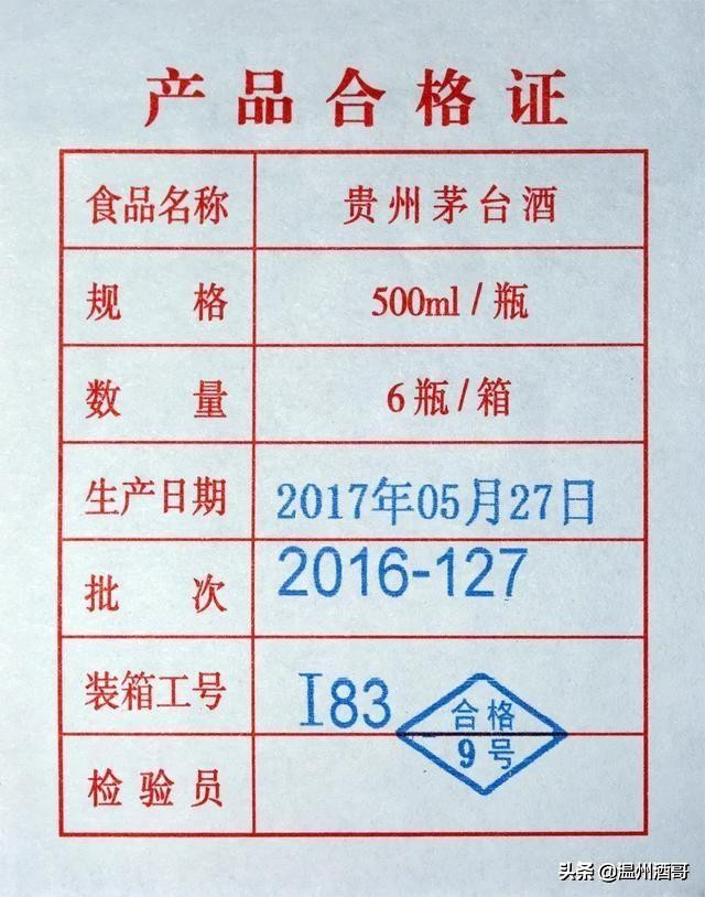 近40年茅台酒合格证大全