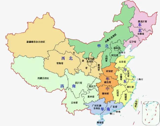 我们的祖国,中国拥有34个省级行政区,共23个省,5个自治区,4个直辖市和