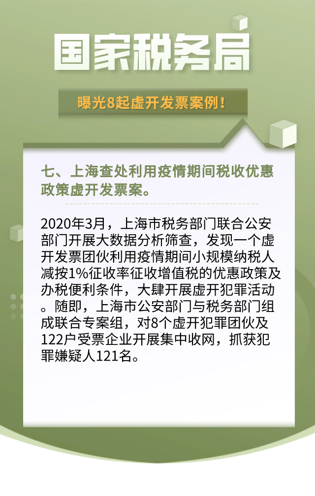 最新！国家税务总局：8起虚开发票案例！引以为戒