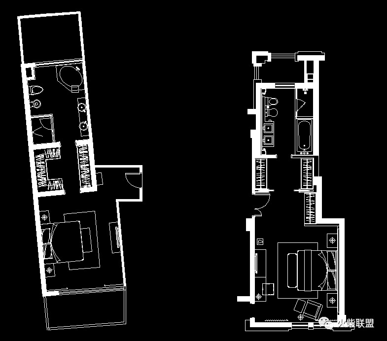国内名师100套主卧平面格局CAD套图方案图库