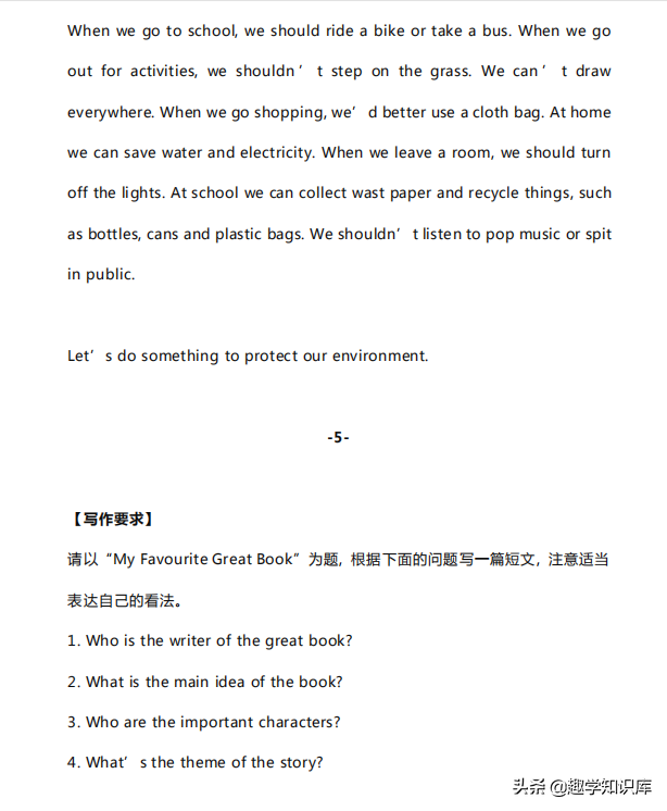 初中生们从现在开始，背会这32篇优秀英语范文，考试作文一分不扣