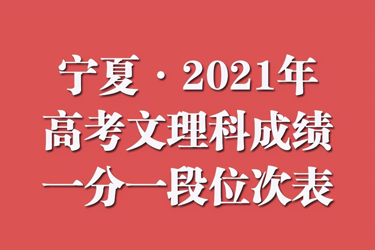 宁夏2021年高考文理科一分一段位次表出炉！文科本科上线不足1万