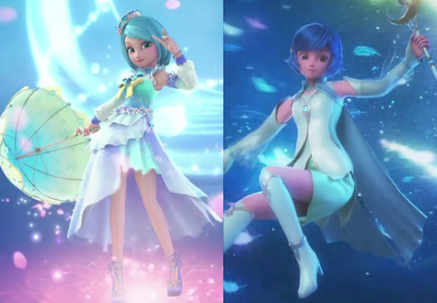 星学院人物造型改版对比，小月和美星的仙女气质消失，菲洛成女神