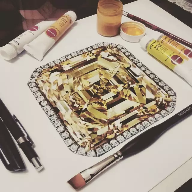 什么叫妙笔生花？形容这个妹子的珠宝手绘作品，再合适不过了