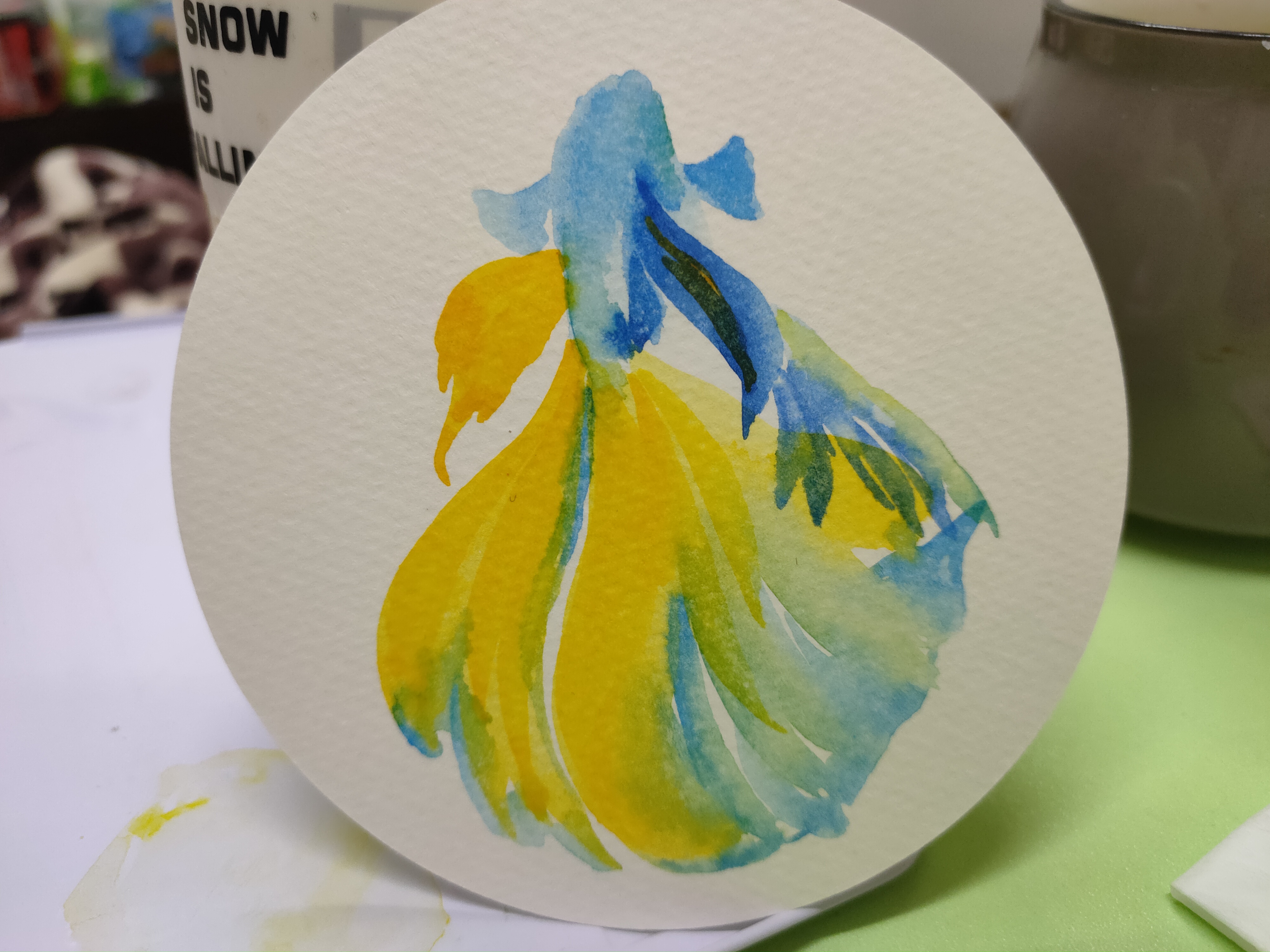 一学就会的水彩画，6步过程图教你画金鱼，你学会了吗？