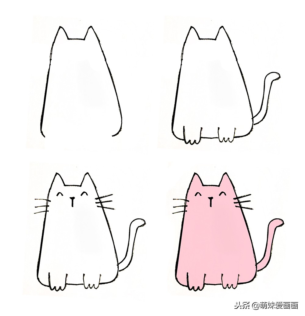 猫咪的画法简易图片