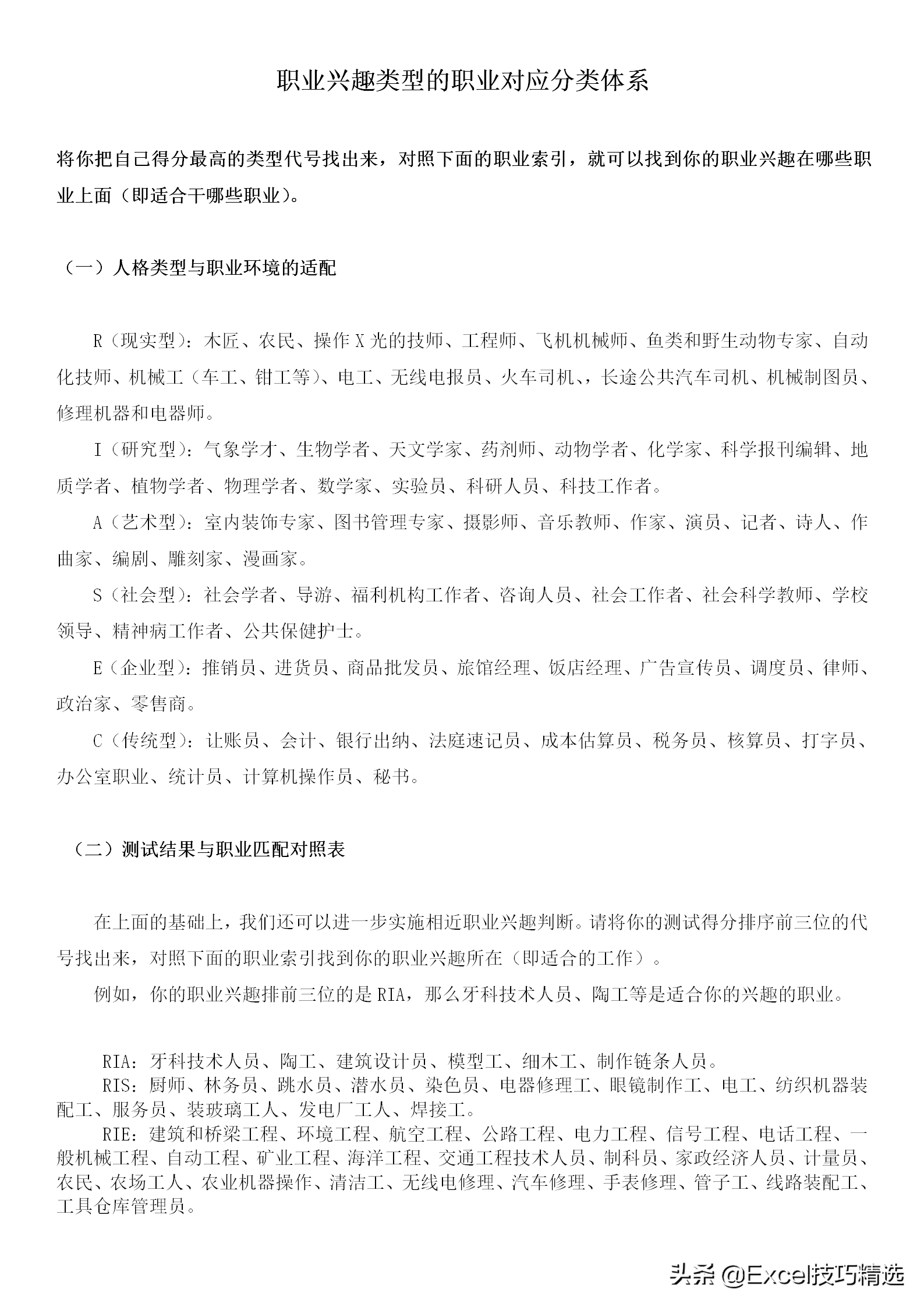 霍兰德职业兴趣测评：你到底适合什么职业？附量表及职业对照表！