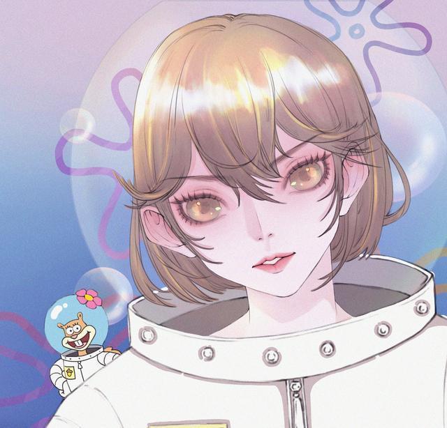 《海绵宝宝》拟人化,珊迪变美女,戴眼镜的章鱼哥,有点斯文败类
