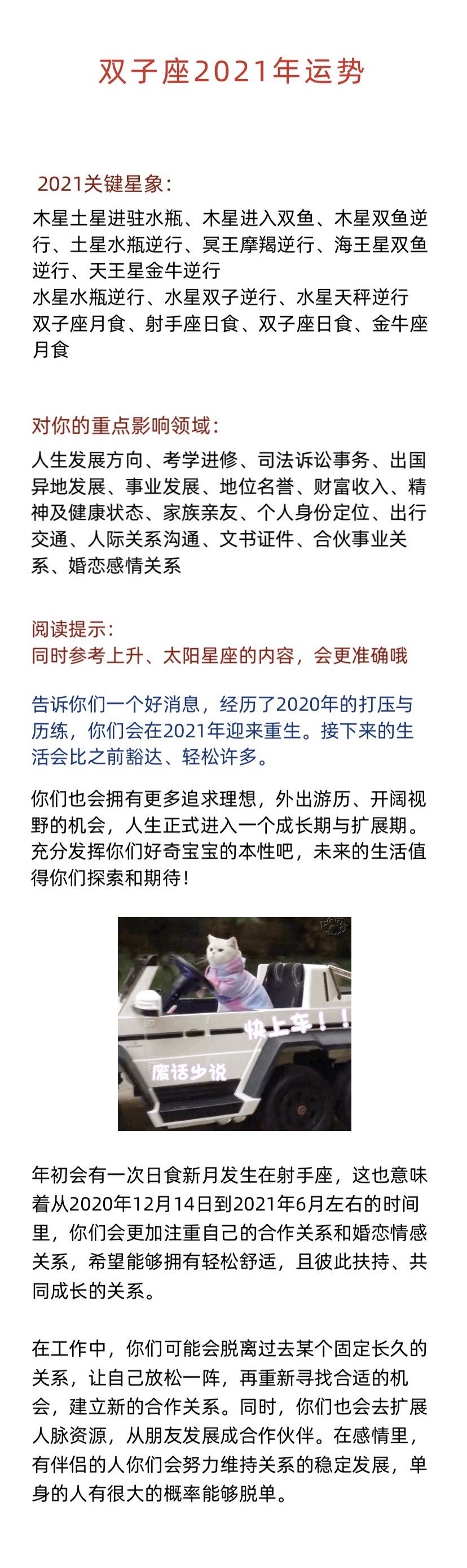 双子座2021年运势