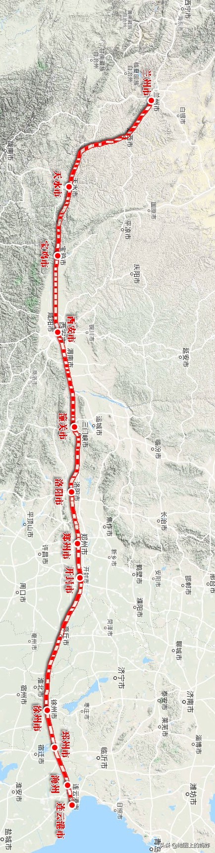 陇海线建了49年，从清末一直修到解放初期，最开始由比利时承办