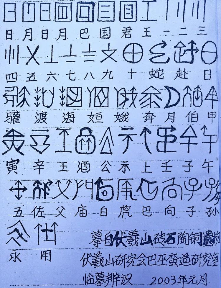 黄镇山：陕南安康伏羲山巴人文字释读