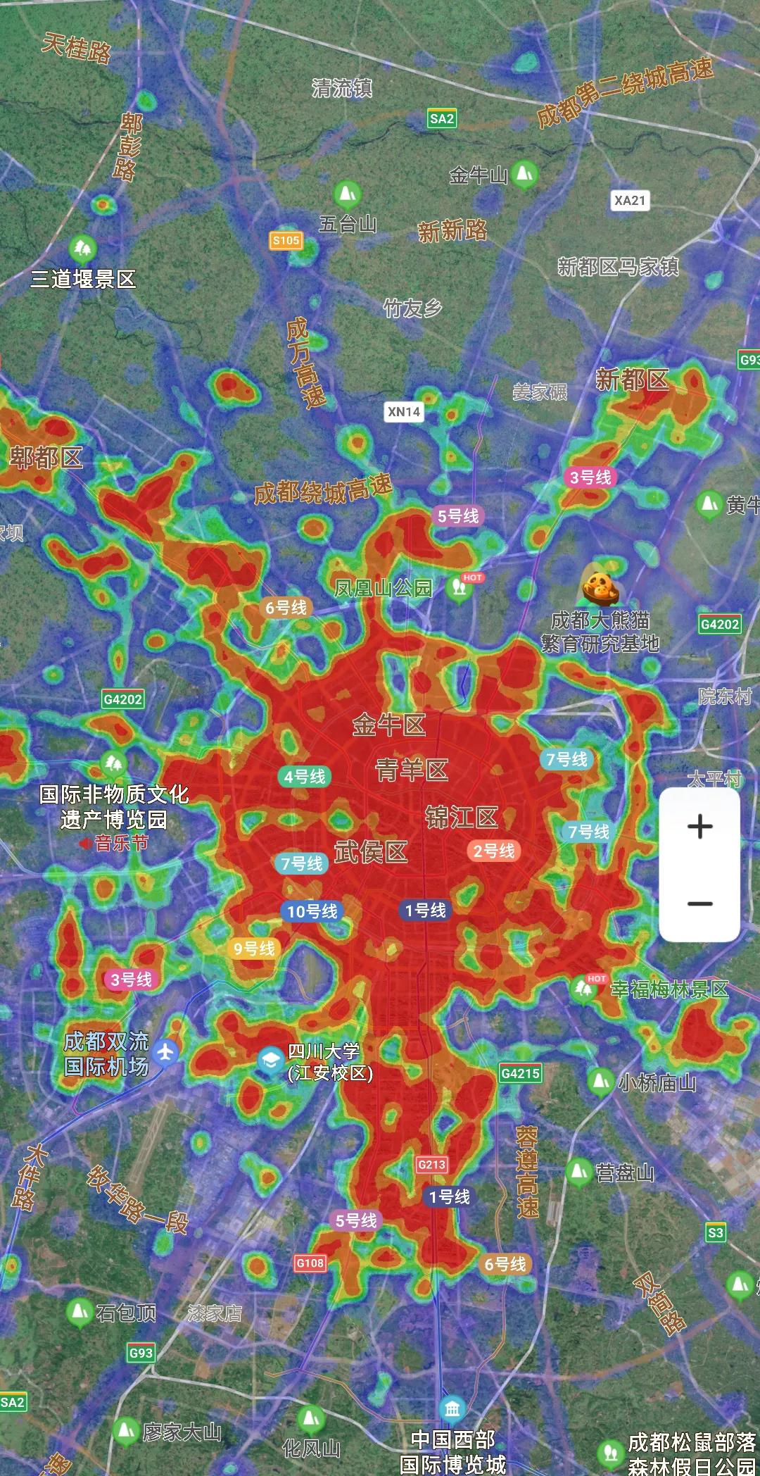 中国香港人口（我国人口超过2千万的城市及热力图对比）