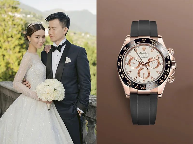 朱珠婚礼戴Tasaki，新郎戴百达翡丽，结婚珠宝腕表怎么配？