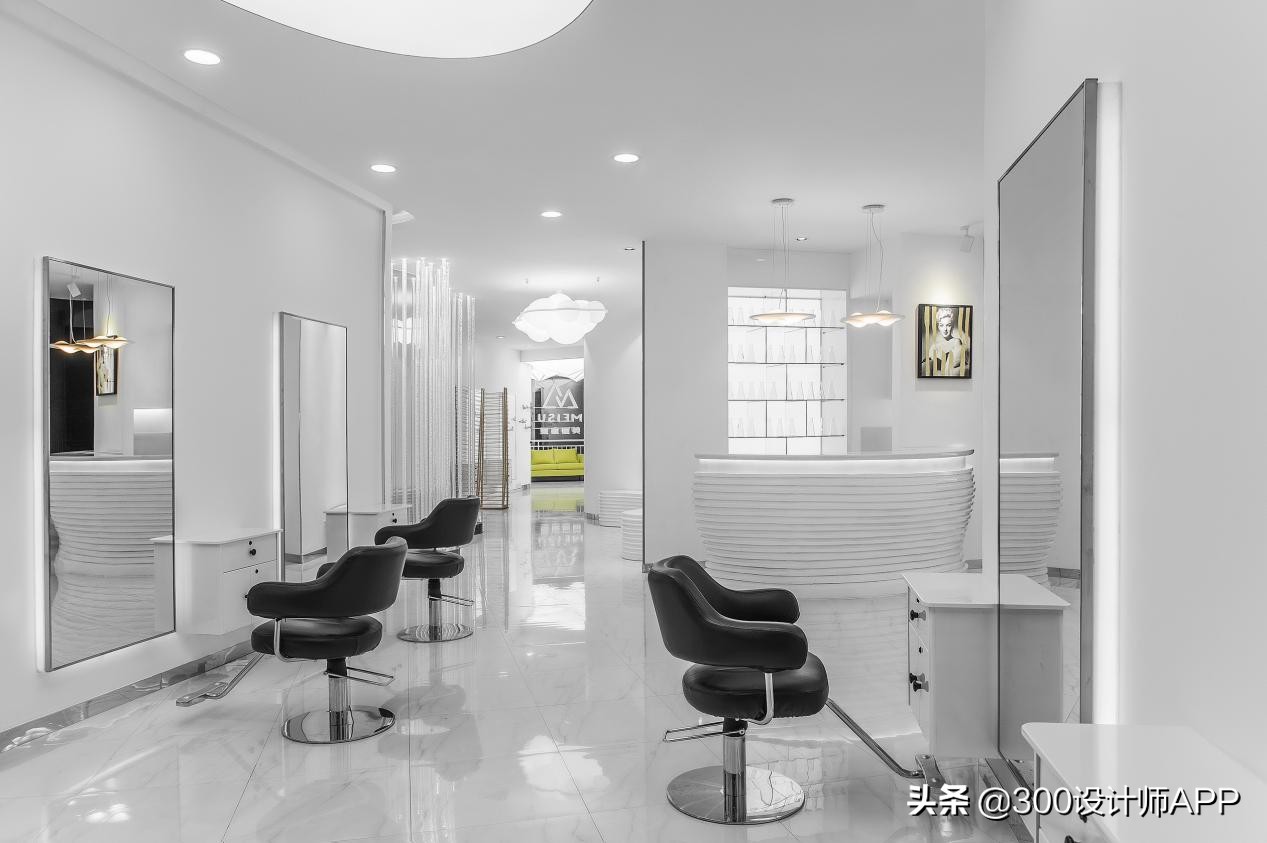 徐年迪作品：260㎡超时空理发店，极简+纯白，更是爽死洁癖症