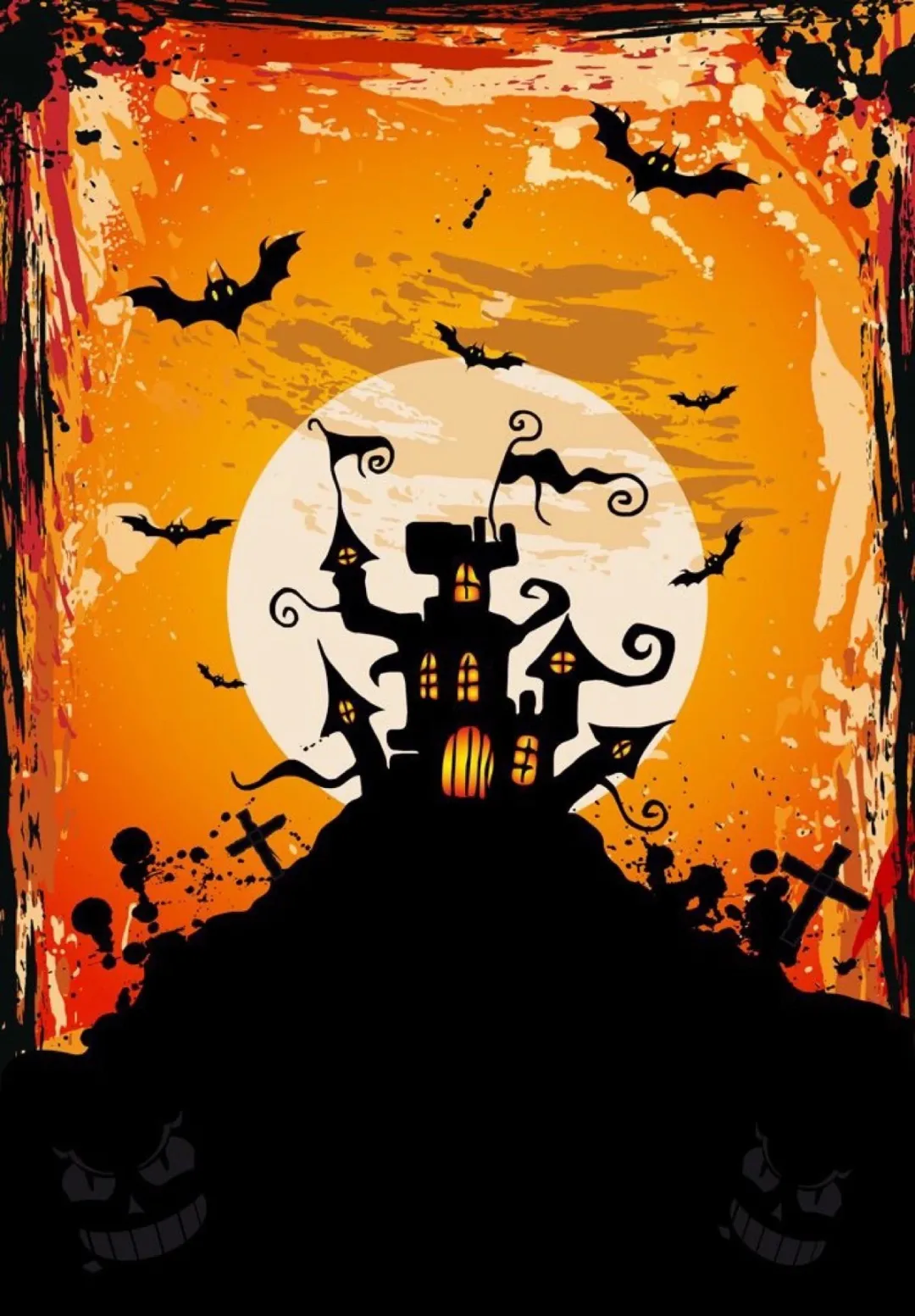 万圣节创意画精选,你们要的南瓜,鬼屋,女巫收藏起来给孩子画