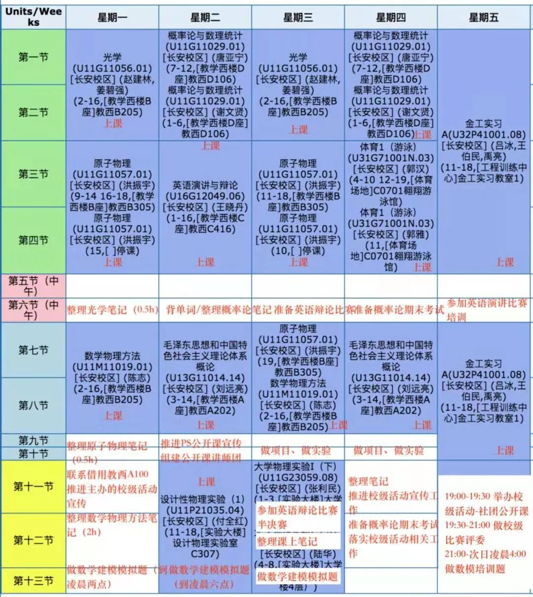 标准大学作息时间表（985学霸作息表火了）