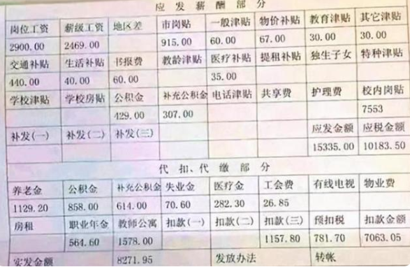 大学教授“工资单”曝光，实发工资令人吃惊，网友质疑就这么点？