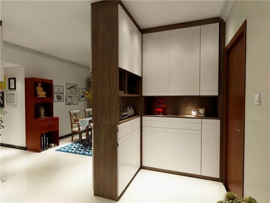 隔断式"l"型鞋柜我朋友阿杰比较含蓄内敛,不喜欢一进门就和客厅的人