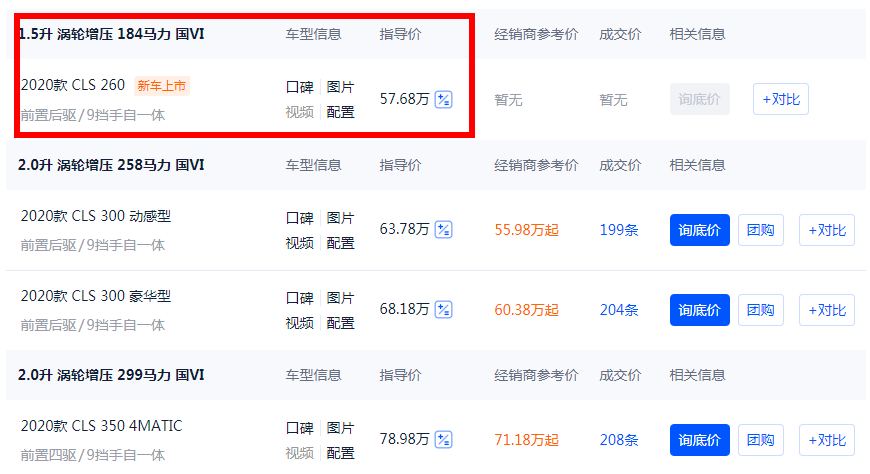 奔驰不挣穷人钱，豪华轿跑配上1.5T竟卖57万，CLS为何自信满满？
