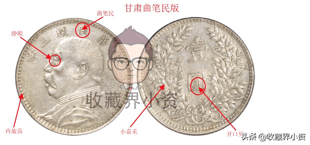 三年袁大头:湖南卷发版、新疆版、甘肃曲笔民、签字版等行情