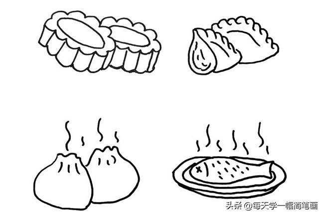 每天学一幅简笔画--卡通食物/甜品简笔画图片大全