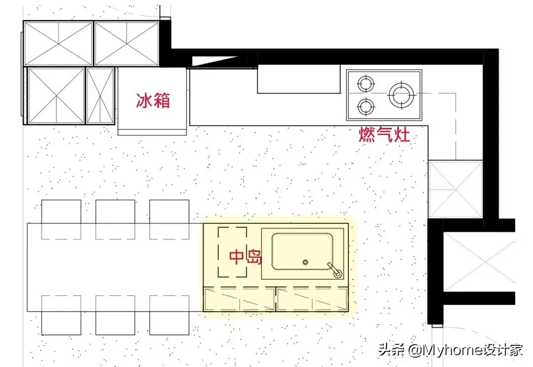 厉害！小户型也能有中岛厨房！10种布局挑一个来安排吧